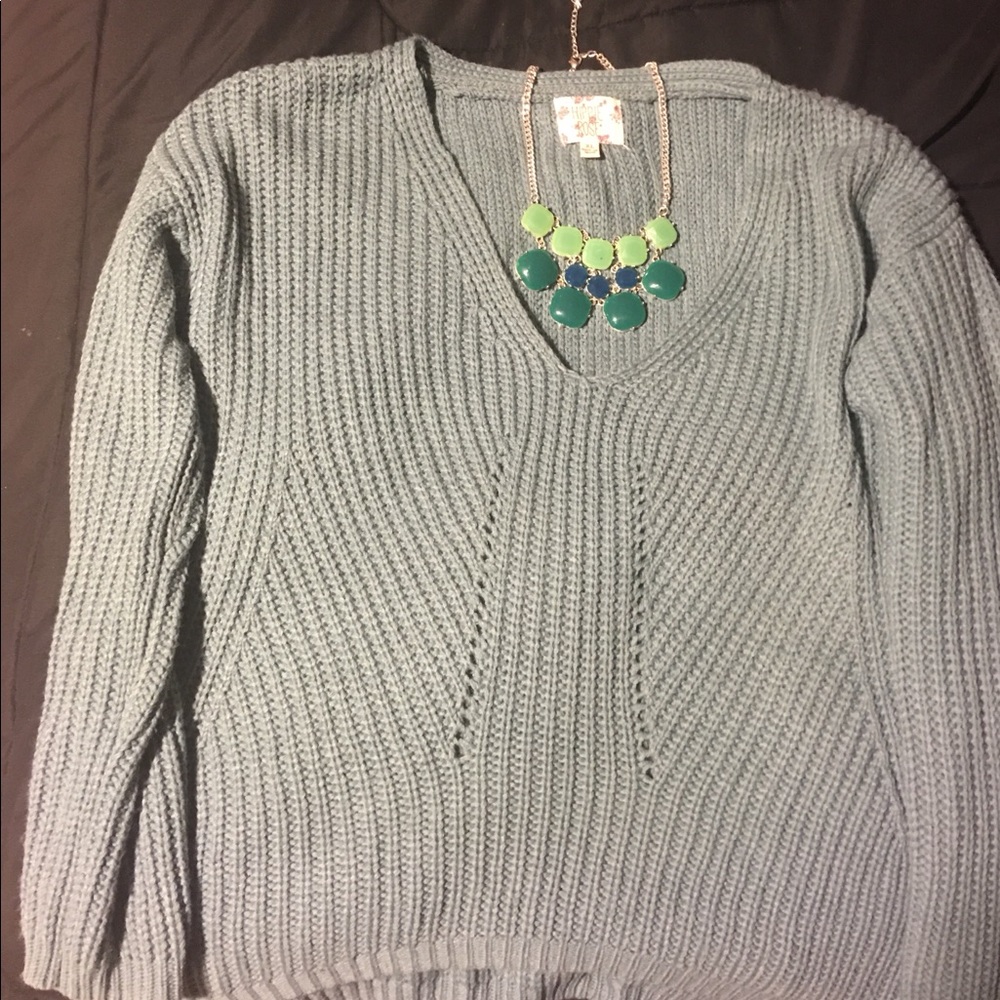 Hippie Rose Baby Blue Sweater MAKE A OFFER !!!